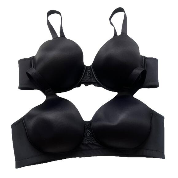 Vanity Fair Black Bras Bundle Of Two 44C Padded Adjustable Straps 71380 76380 - Picture 1 of 6